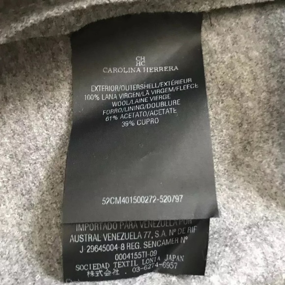 Carolina Herrera Jacket Pleated Hem Sz 12 Wool - Picture 6 of 12